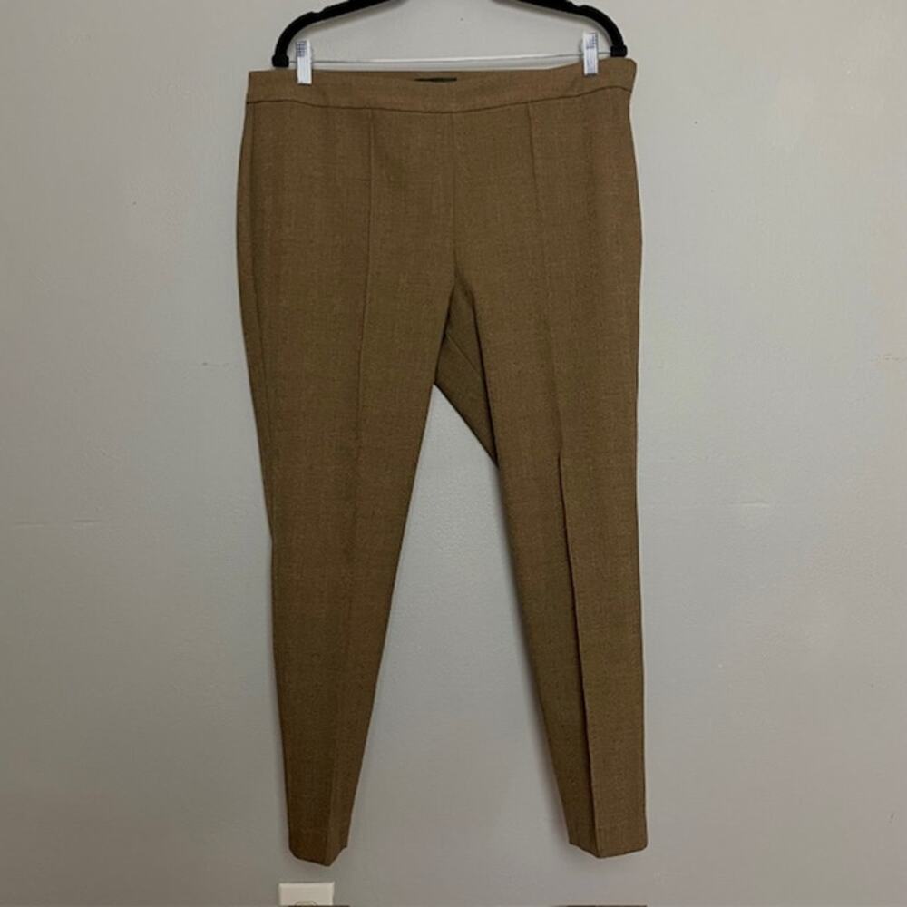 Talbots Petite Dress Pants 16P Plus Brown Career Straight Leg Stretch Workwear
